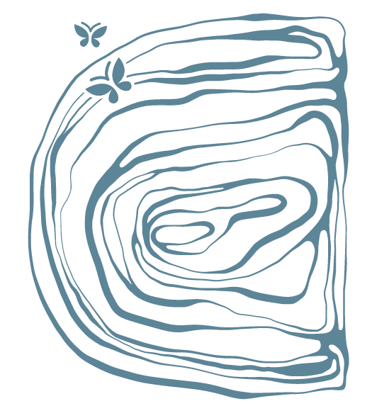 Abstract geode illustration made up of lines with two icon butterflies, Who Can Participate, Multiple Sclerosis