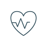 Heart icon with a heartbeat line inside it, Vital Signs, MoonStone Study, Multiple Sclerosis, MS